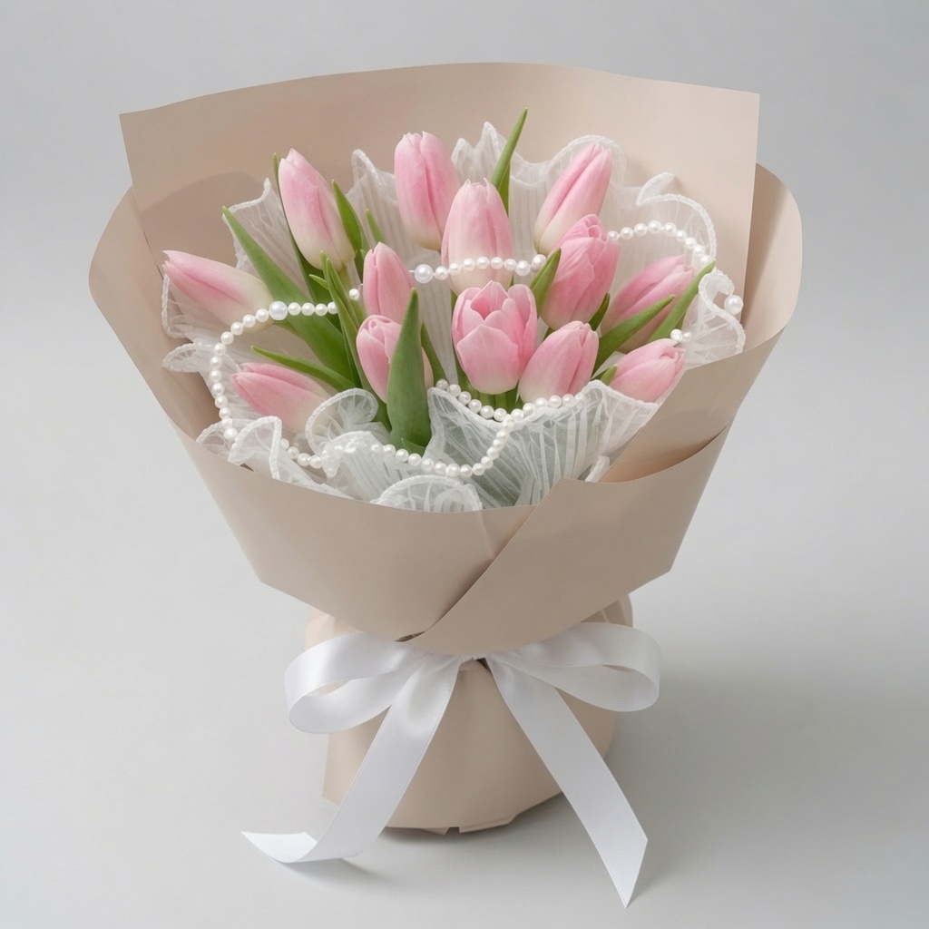 Tulip Bouquet Luna Pearl Pink