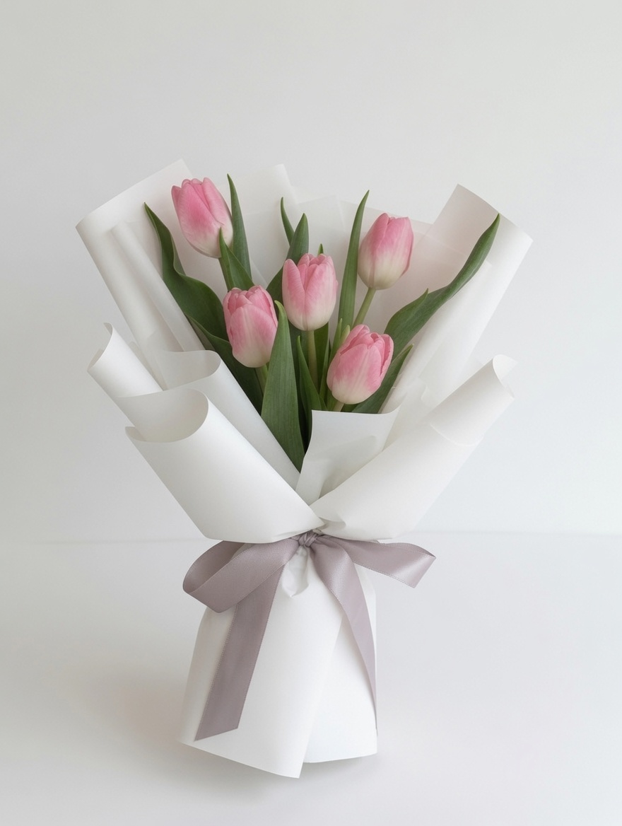 Tulip Bouquet Snowveil Pink