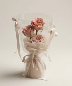 3 Stalks Rose Bouquet | Cappuccino Red Rose Bouquet - Image 3