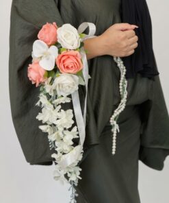 Artificial Bridal Hand Bouquet Blushing Cascade