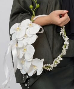 Artificial Bridal Hand Bouquet Pearl Cascade Orchid