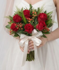 Bridal Hand Bouquet Crimson Romance
