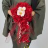 Artificial Bridal Hand Bouquet Crimson Orchid Cascade