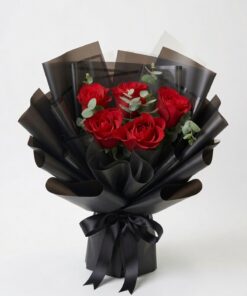 Red Rose Bouquet Black Love