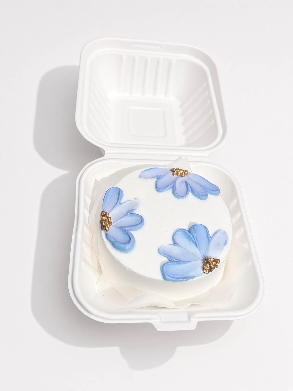 3" Bento Cake Soft Blue Floral