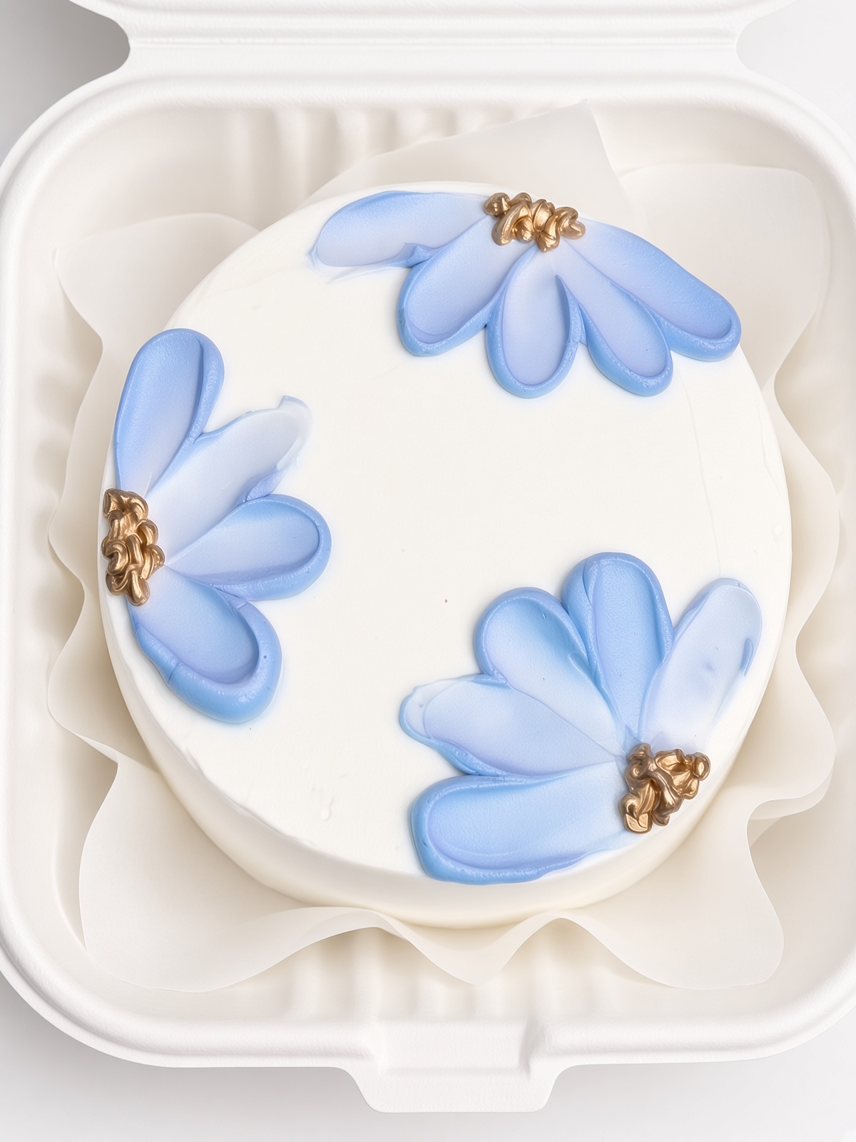 3" Bento Cake Soft Blue Floral - Image 2
