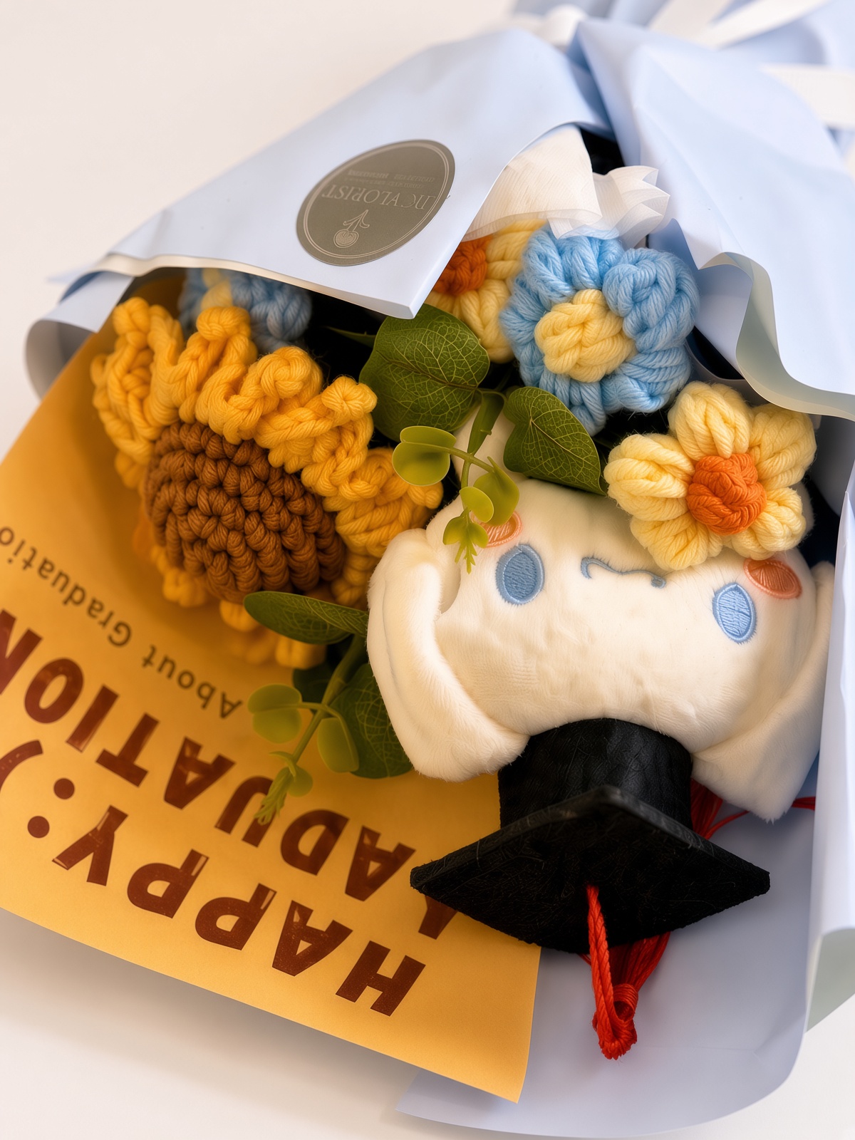 Crochet Bouquet Graduate Sunshine Doll - Image 3