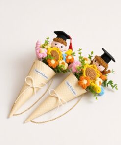 Crochet Cone Bouquet Graduate Sunshine - Image 2