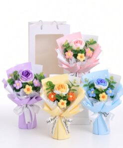 Crochet Rose Bouquet Mini Pastel
