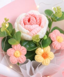 Crochet Rose Bouquet Mini Pastel - Image 3