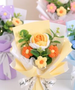 Crochet Rose Bouquet Mini Pastel - Image 2