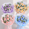 Crochet Rose Bouquet Pastel Garden