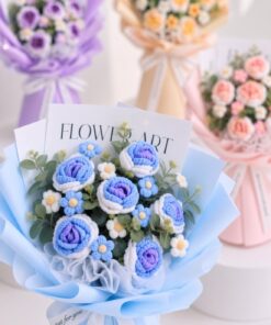 Crochet Rose Bouquet Pastel Garden - Image 2