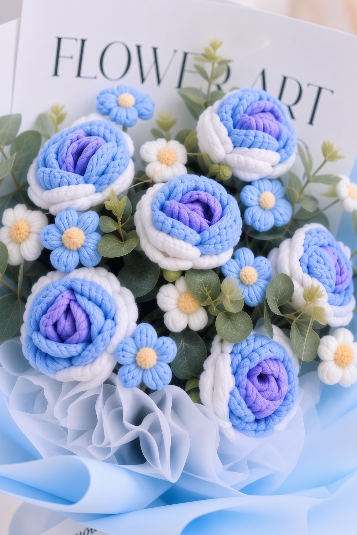 Crochet Rose Bouquet Pastel Garden - Image 3