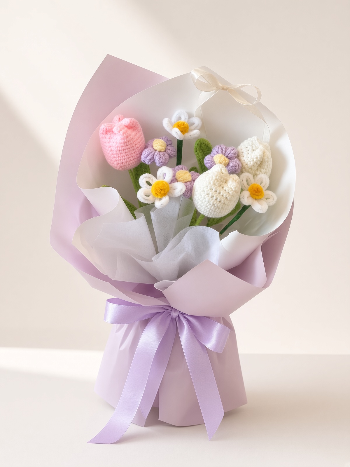 Crochet Tulip Bouquet Lavender Meadow