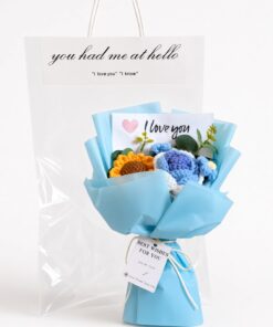 Crochet Bouquet Blue Sunshine