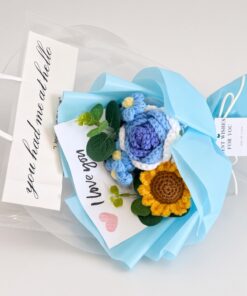Crochet Bouquet Blue Sunshine - Image 2