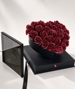 Soap Rose Heart Shape | Luxury Acrylic Box