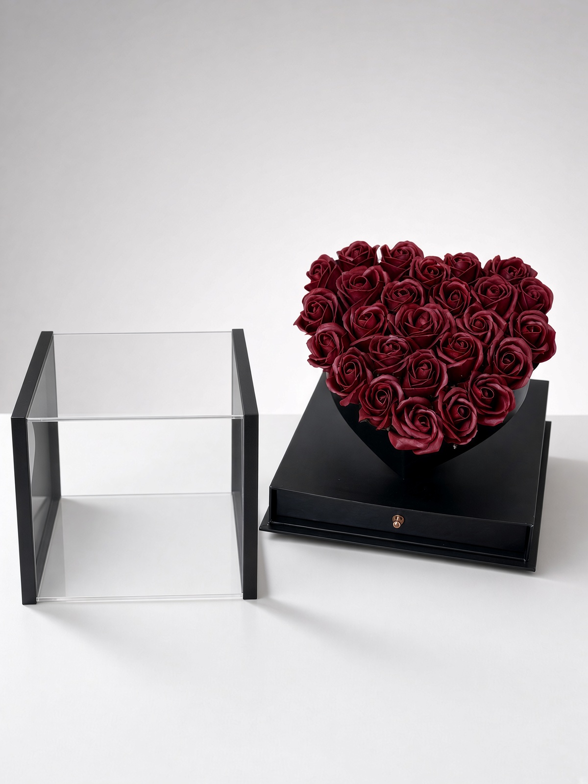 Soap Rose Heart Shape | Luxury Acrylic Box - Image 2