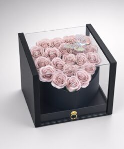 Soap Rose Heart Shape | Luxury Acrylic Box