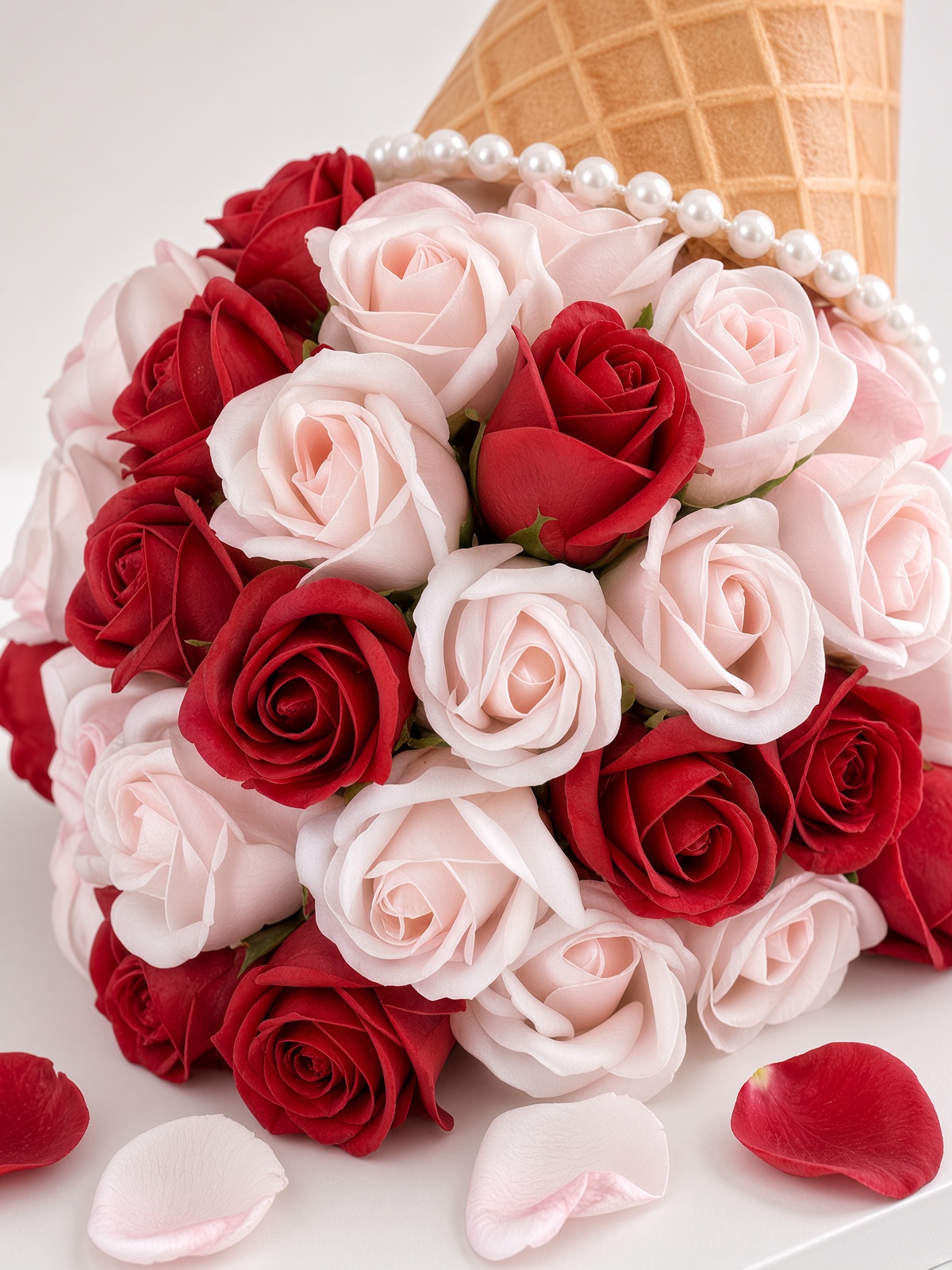 Rose Ice Cream Soap Flower Cone | Red & Blush Acrylic Gift Box - Image 2