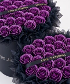 Heart Soap Flower Rose Box Royal Purple - Image 2