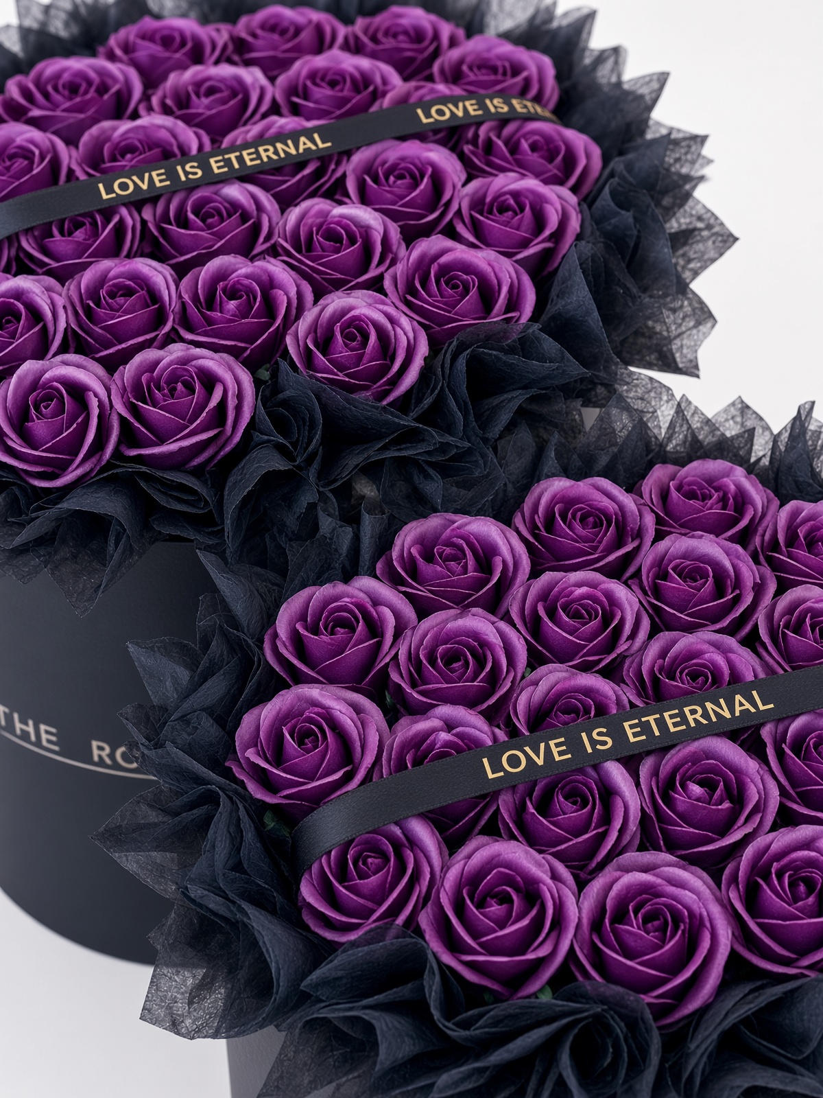 Heart Soap Flower Rose Box Royal Purple - Image 2