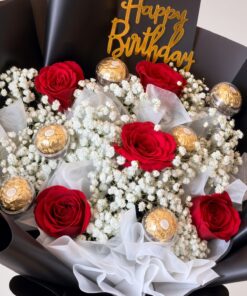 Red Rose & Ferrero Rocher Bouquet | Happy Birthday Gift - Image 4