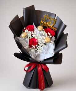 Red Rose & Ferrero Rocher Bouquet | Happy Birthday Gift - Image 2