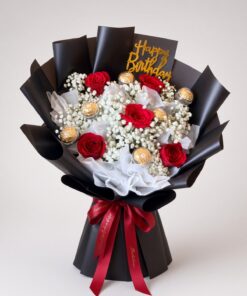Red Rose & Ferrero Rocher Bouquet | Happy Birthday Gift - Image 3
