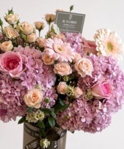 Lilac Hydrangea Fresh Mixed Vase Arrangement | Flower Gift - Image 2