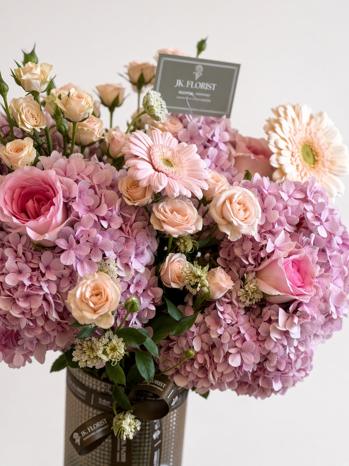 Lilac Hydrangea Fresh Mixed Vase Arrangement | Flower Gift - Image 2