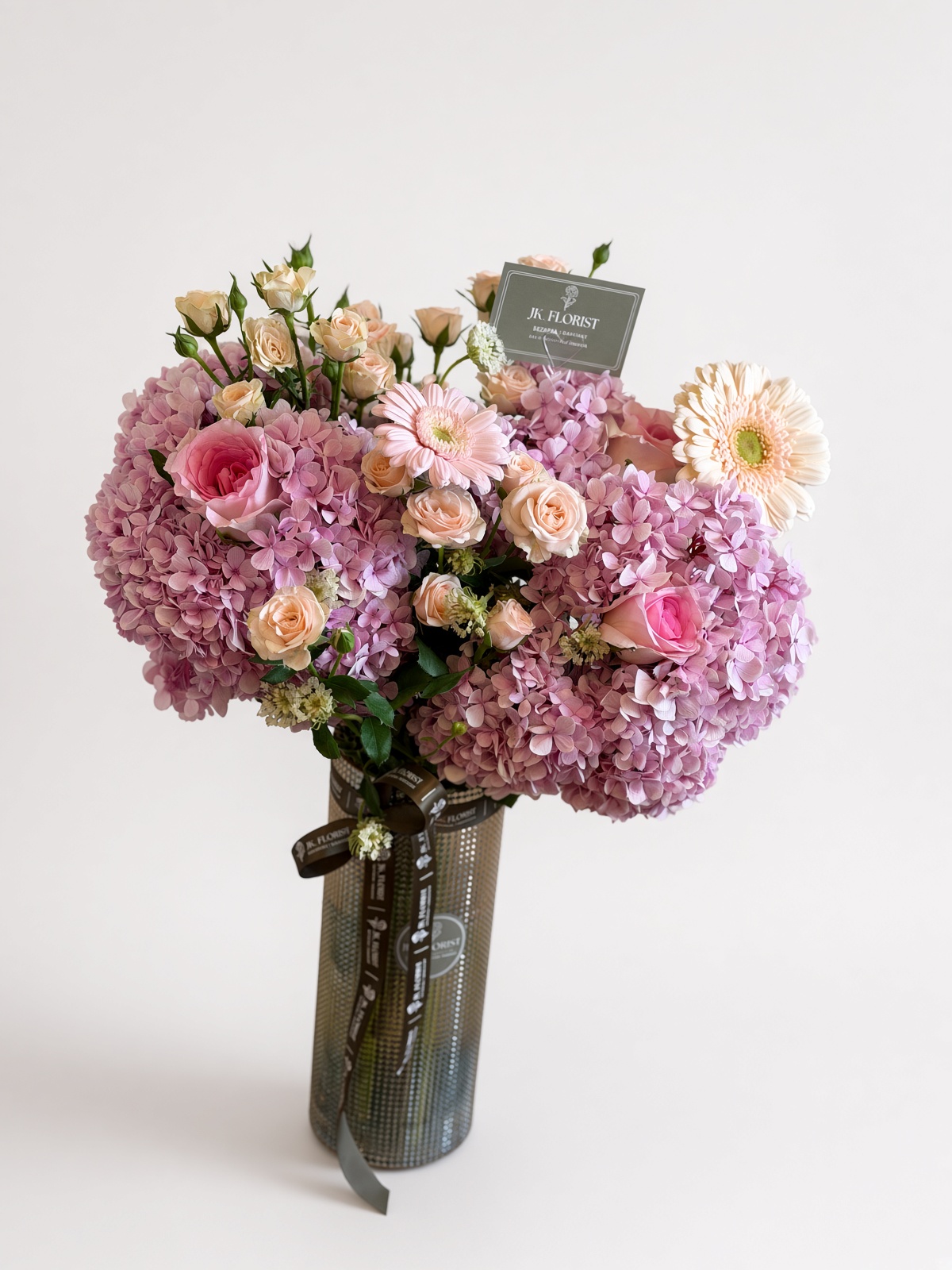Lilac Hydrangea Fresh Mixed Vase Arrangement | Flower Gift