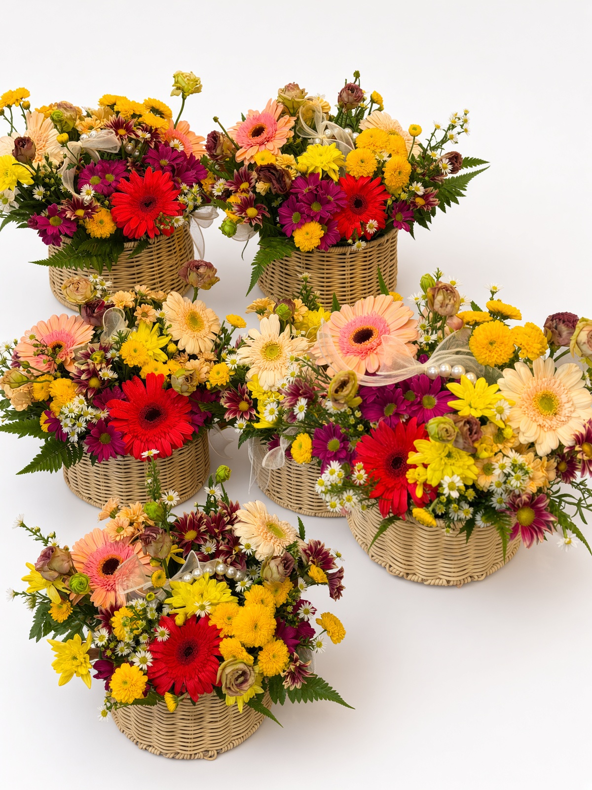 Thumbelina Mix Fresh Flower Basket Arrangement | Floral Gift - Image 2