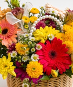 Thumbelina Mix Fresh Flower Basket Arrangement | Floral Gift - Image 3