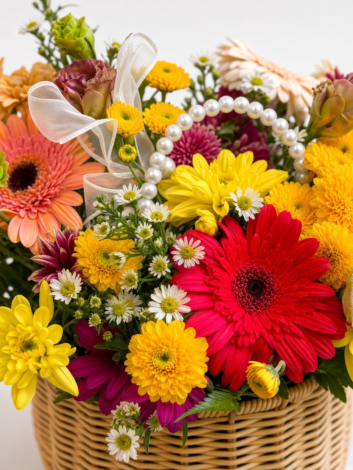 Thumbelina Mix Fresh Flower Basket Arrangement | Floral Gift - Image 3