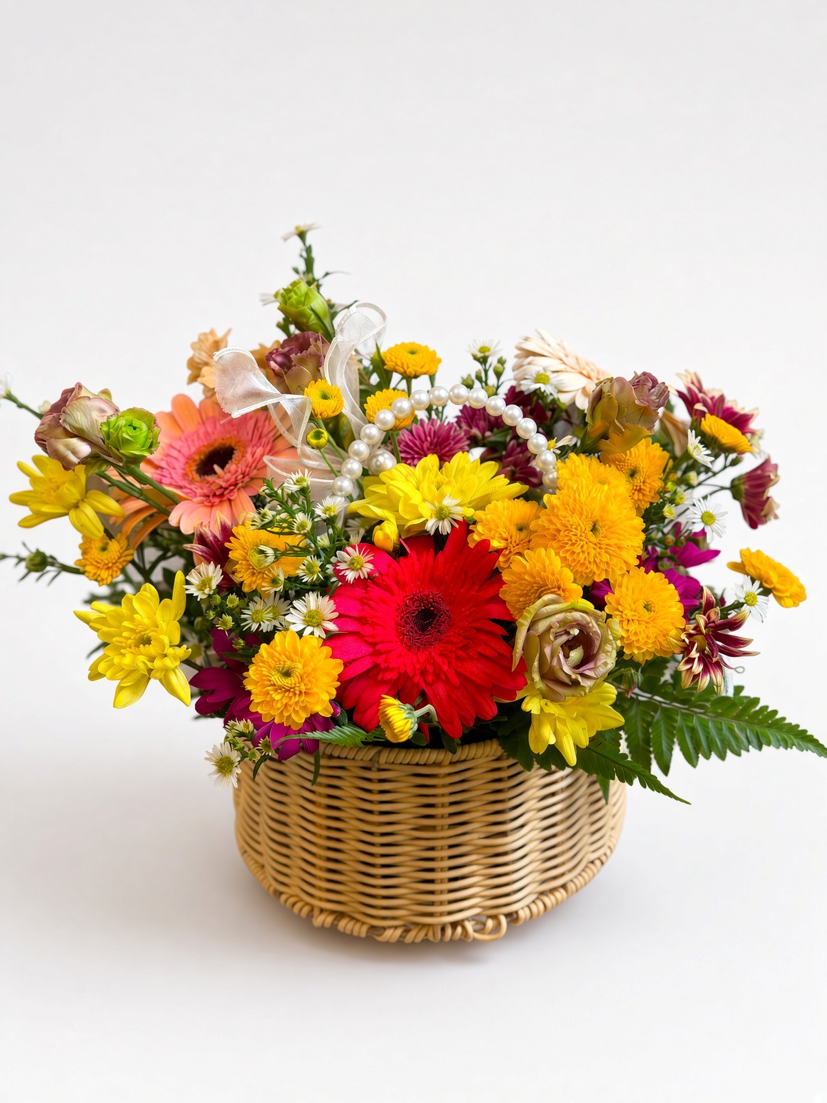 Thumbelina Mix Fresh Flower Basket Arrangement | Floral Gift