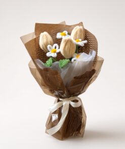 Chenille Tulip Bouquet with Chamomile | Handmade Flower Gift - Image 7