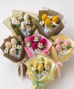 Chenille Tulip Bouquet with Chamomile | Handmade Flower Gift