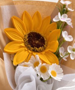 Sunflower Bouquet Soap Flower Single Stalk - Image 2