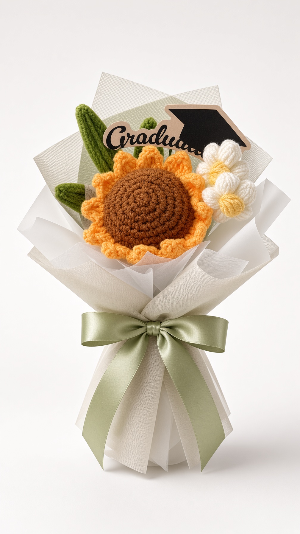 Crochet Sunflower Graduation Bouquet | Handmade Flower