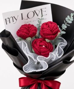 Crochet Red Rose Bouquet | Handmade Gift - Image 2