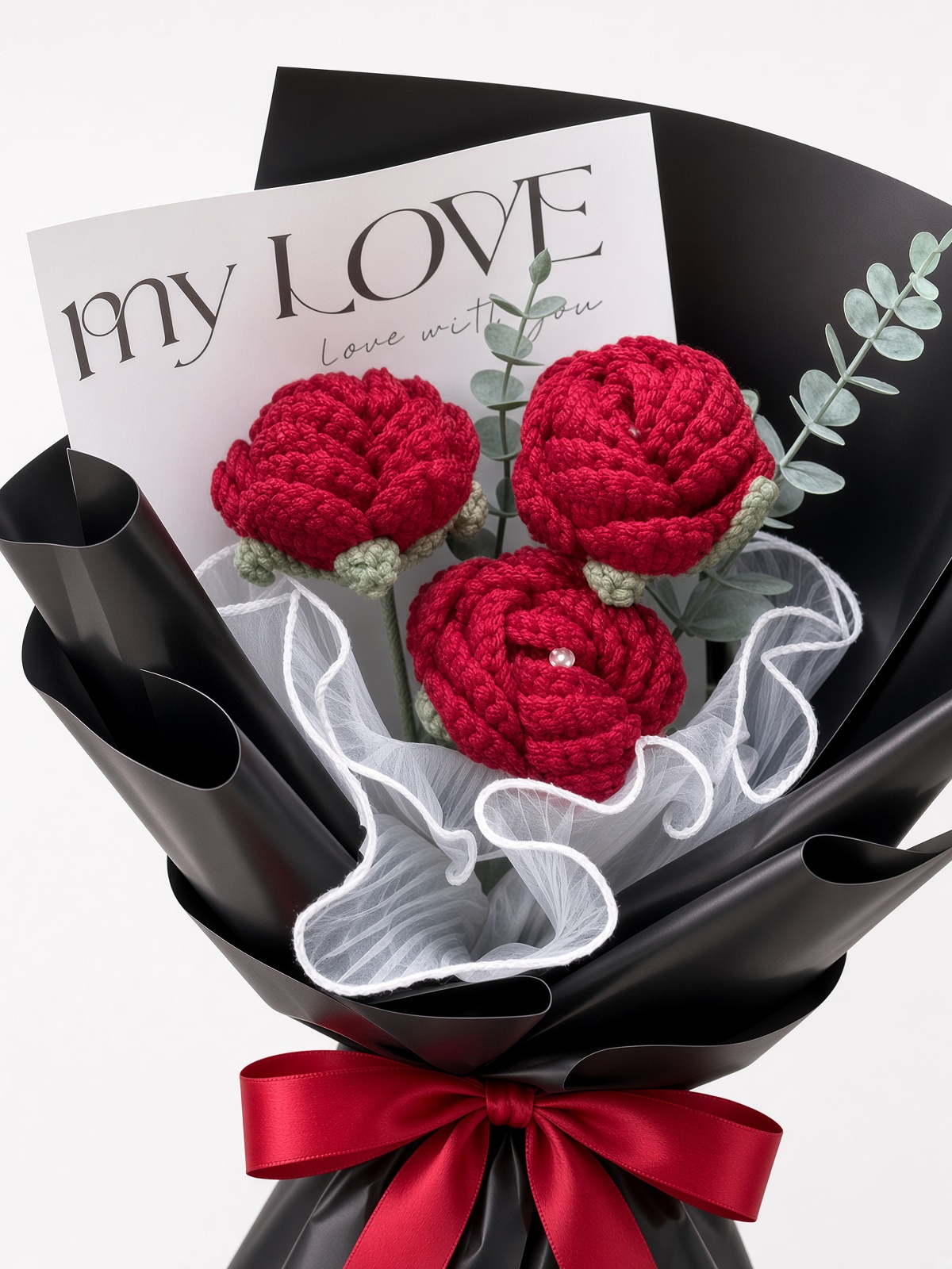 Crochet Red Rose Bouquet | Handmade Gift - Image 2