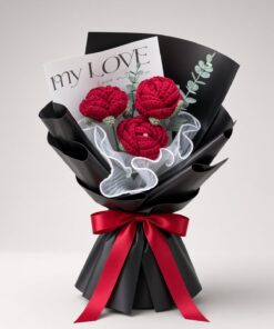 Crochet Red Rose Bouquet | Handmade Gift