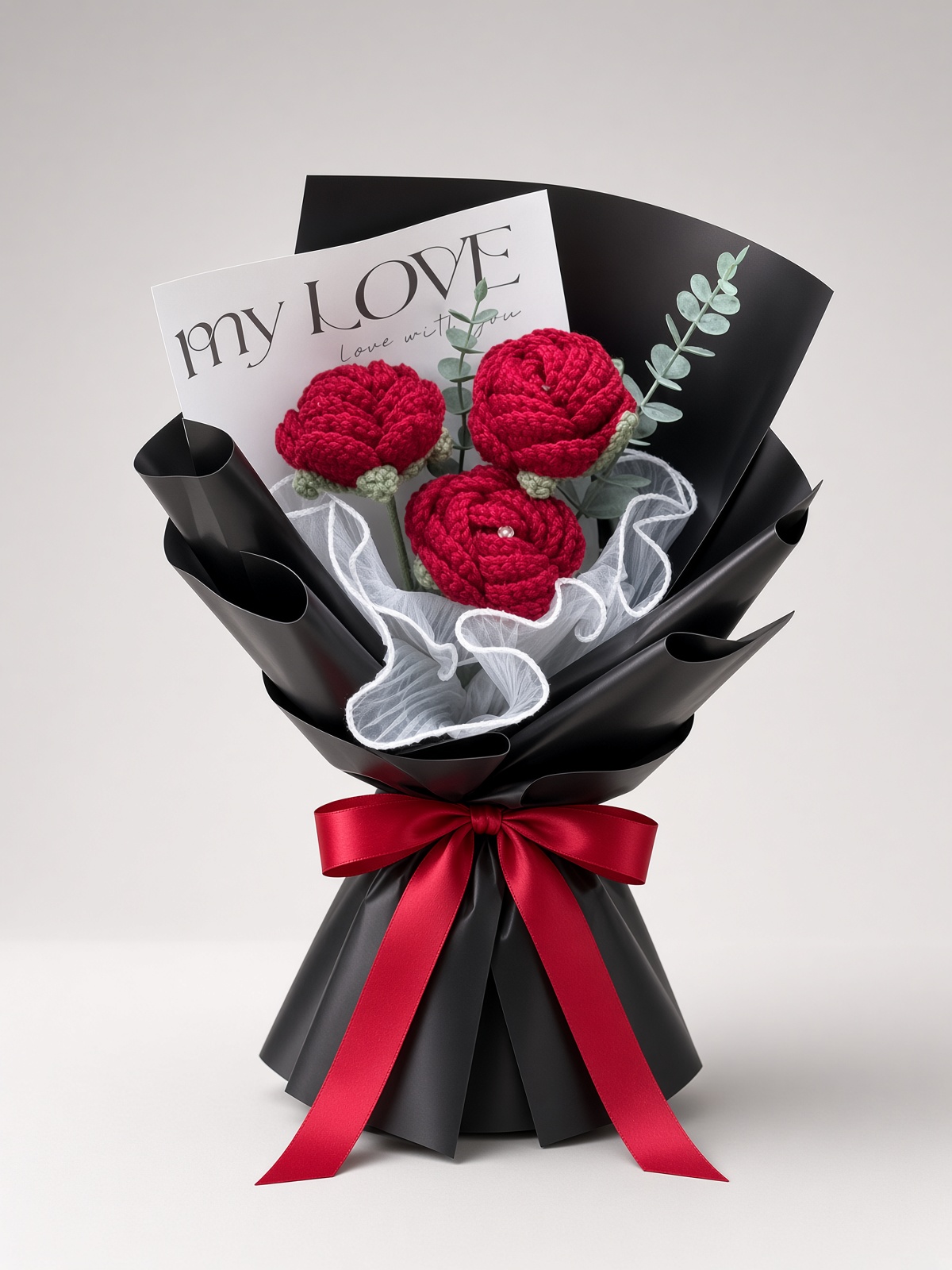 Crochet Red Rose Bouquet | Handmade Gift