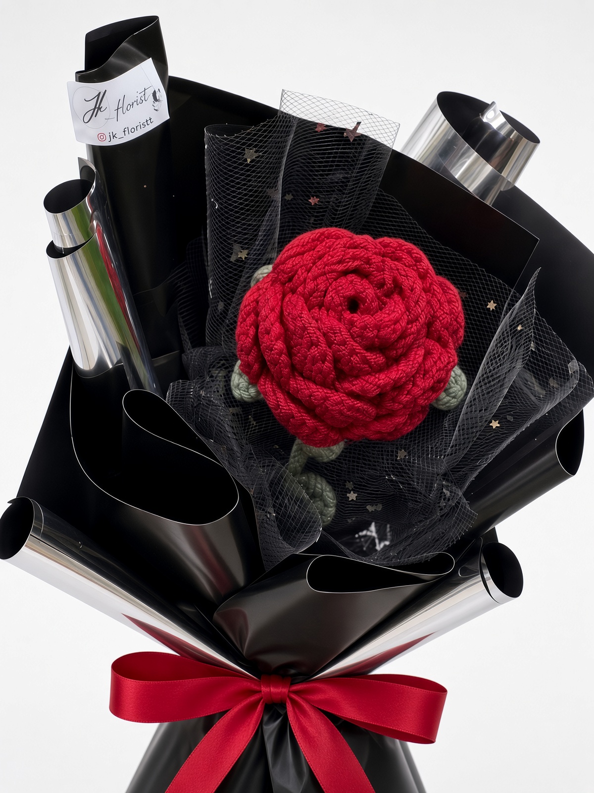 Crochet Red Rose Bouquet | Handmade Flower - Image 2