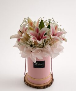 Pink Oriental Lily Fresh Flower Box | Floral Gift