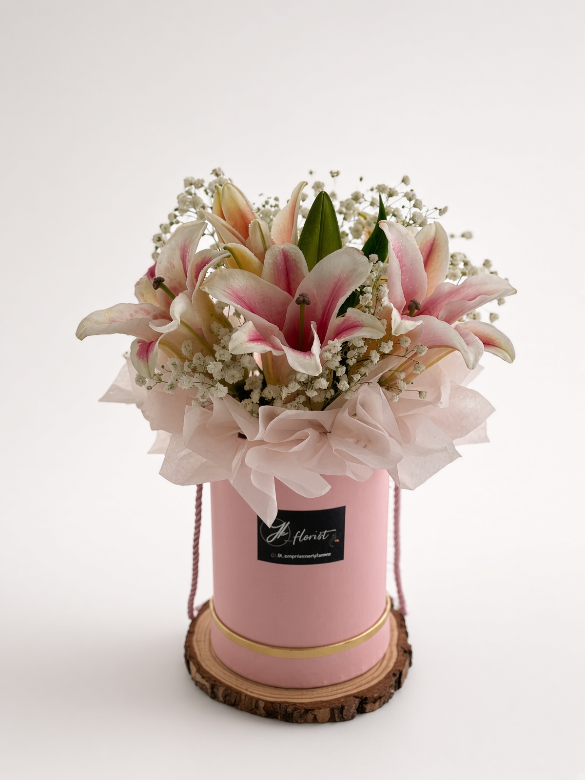 Pink Oriental Lily Fresh Flower Box | Floral Gift