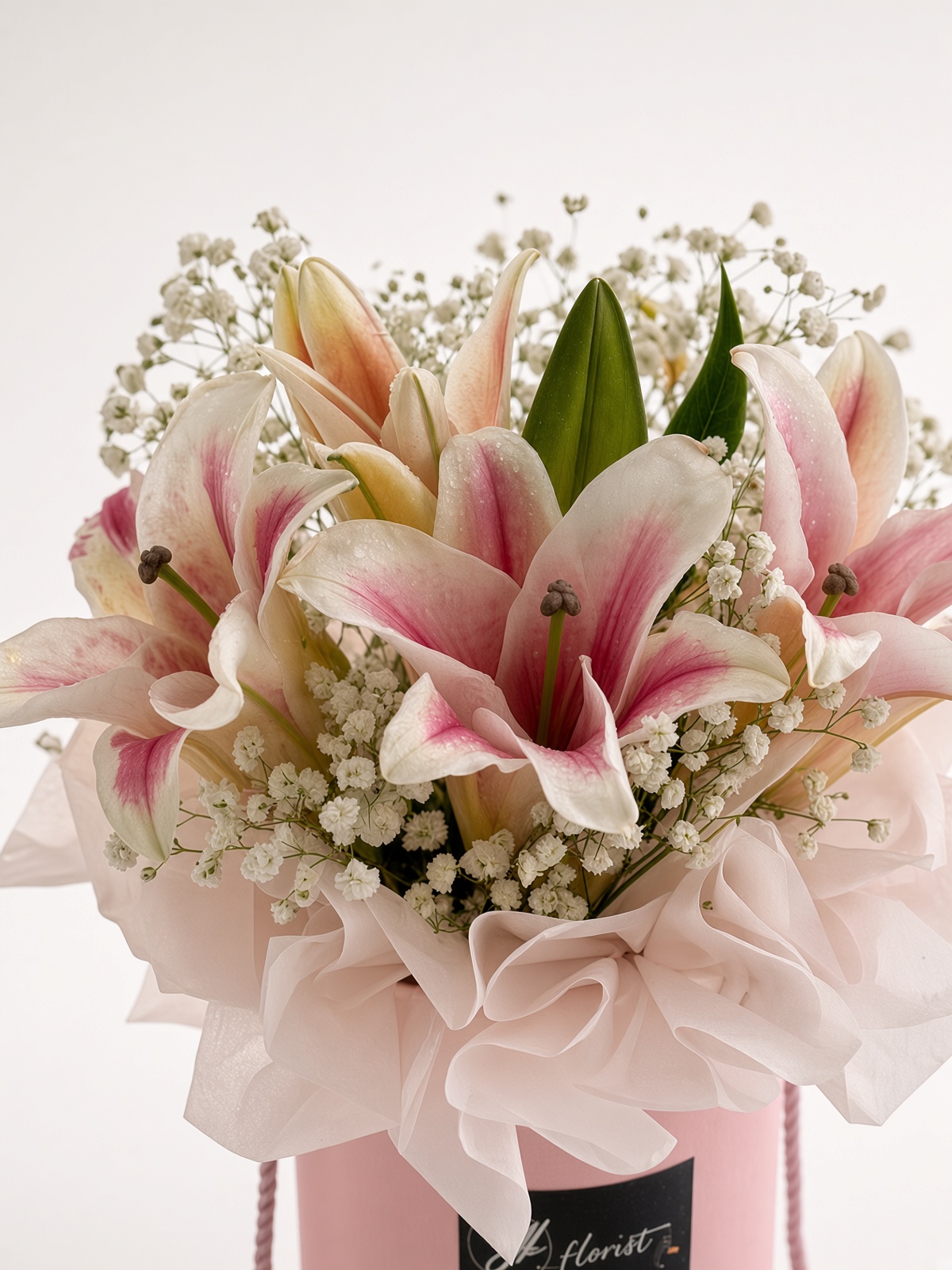 Pink Oriental Lily Fresh Flower Box | Floral Gift - Image 2