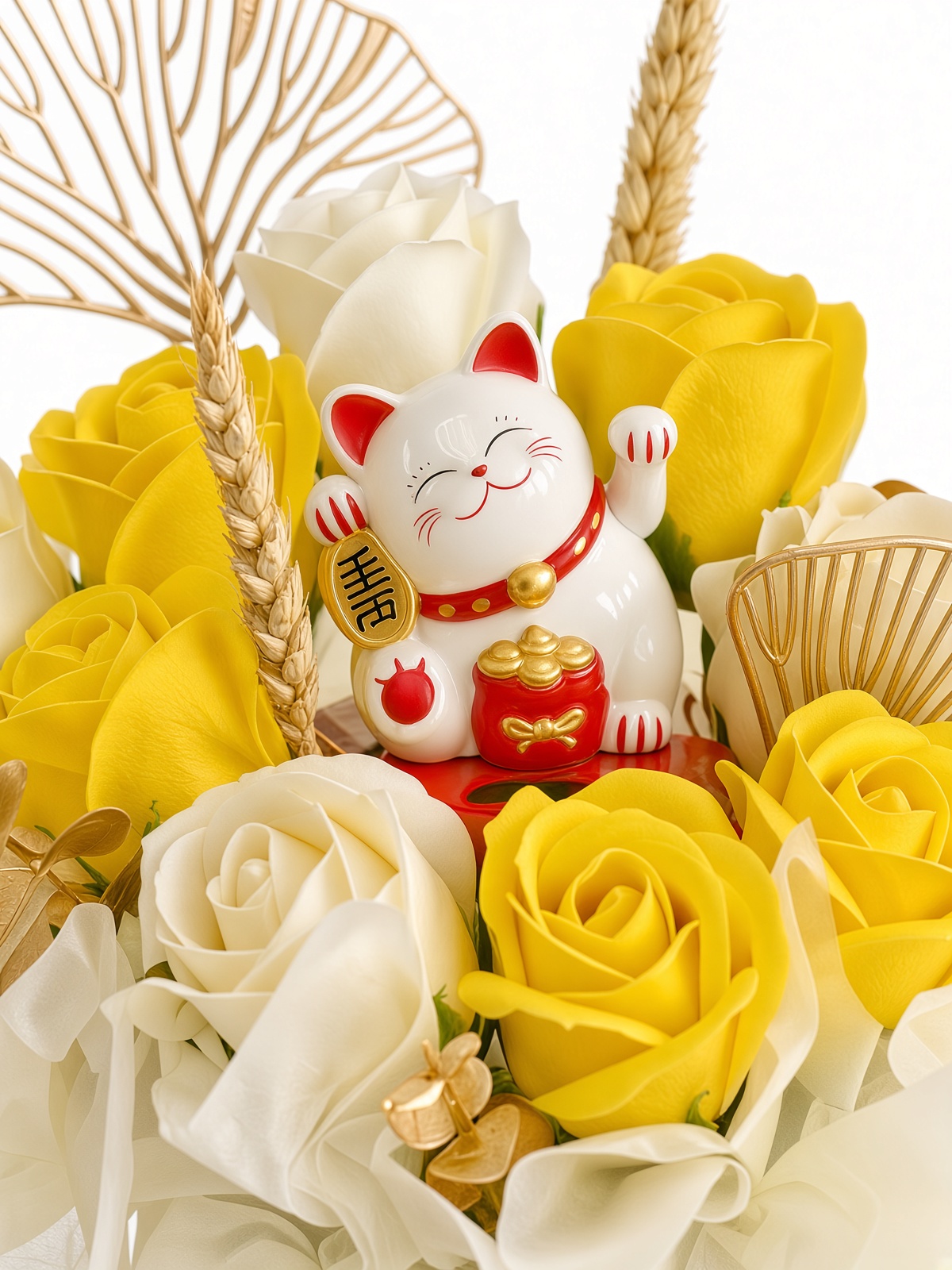 Lucky Cat Maneki Neko Soap Flower Opening Box - Image 2